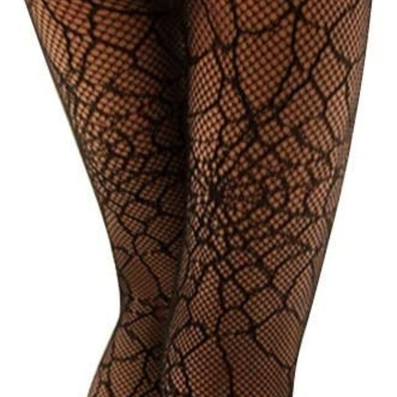 Black Widow Women Stockings Spiderweb Tights Witch Fancy Dress Costume - Picture 10 of 17